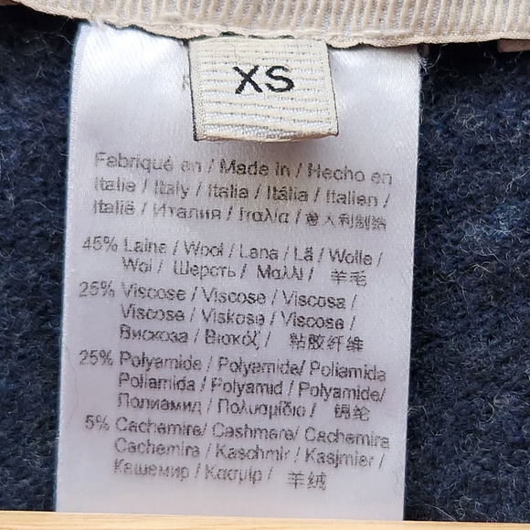 PAUL JOE SISTER Womens Sweater Extra Small Blue Floral Embroidered Knit Wool Vtg - Picture 5 of 9